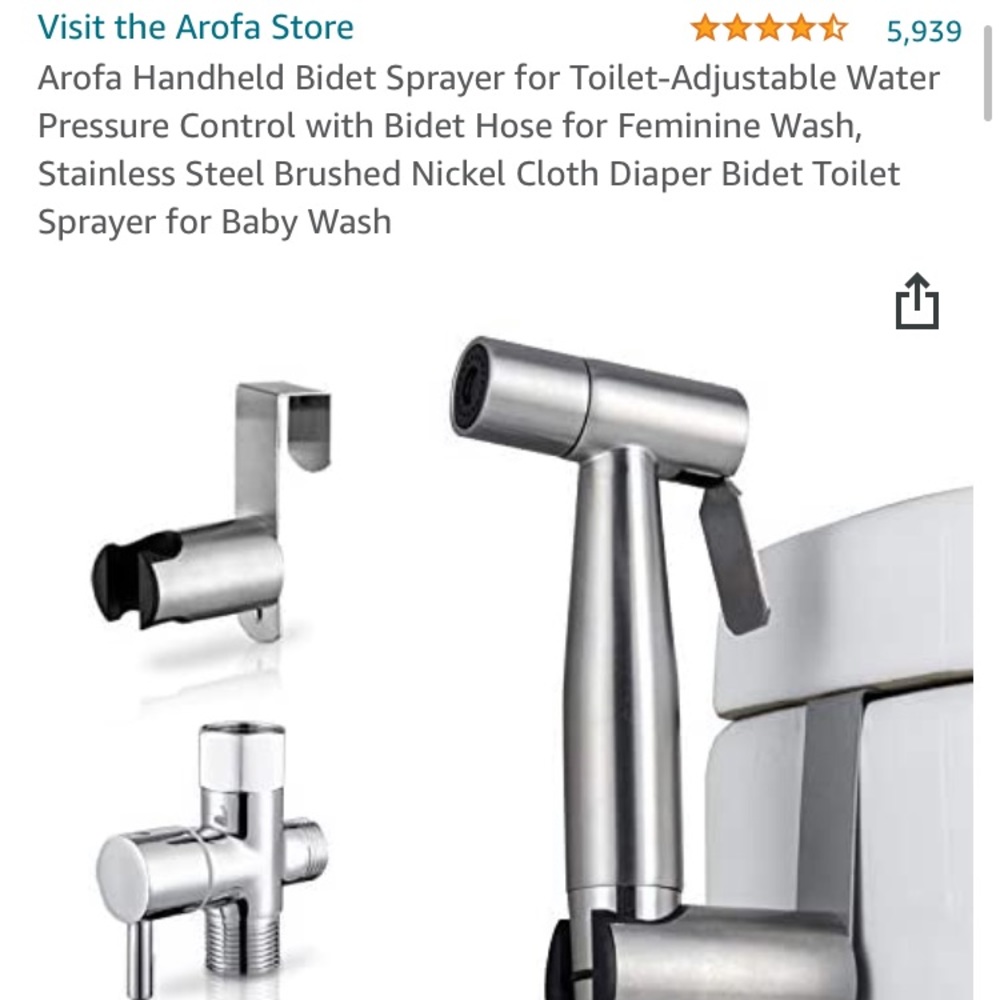 Arofa Handheld Bidet Sprayer for Toilet-Adjustable Water Pressure Control